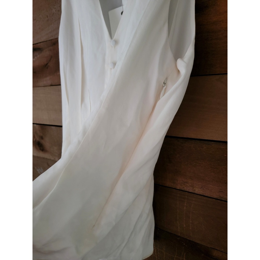 NWT Joie 100% Silk Porcelain White Pleated V-Neck Sleeveless Eulalia Blouse XS - Picture 9 of 10